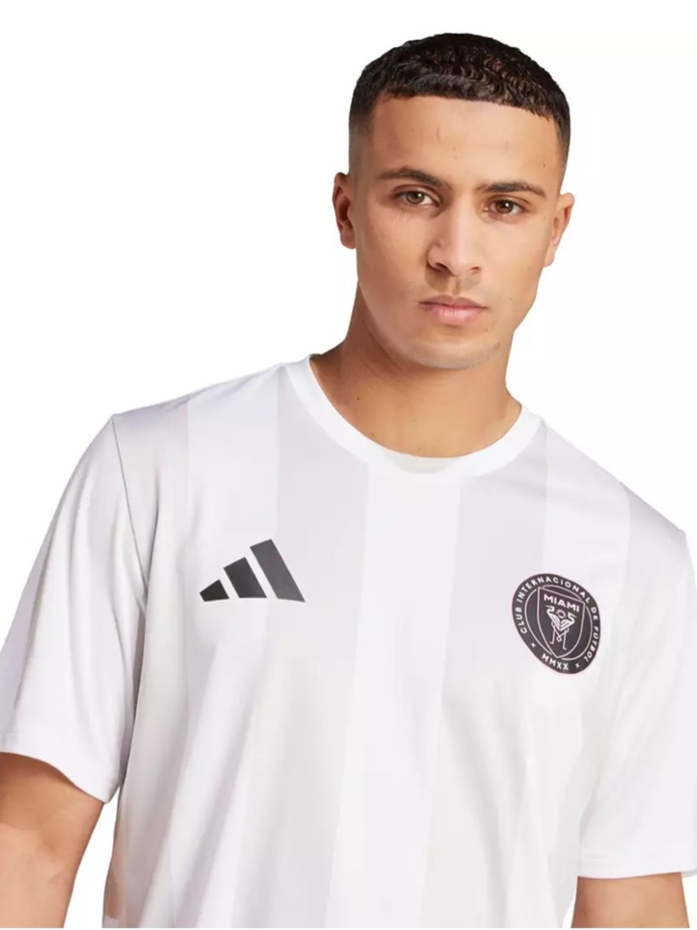 adidas White Miami Club Crest Short Sleeve Jersey